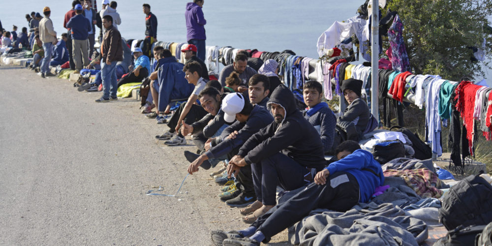 Flüchtlinge Auf Der Insel Lesbos